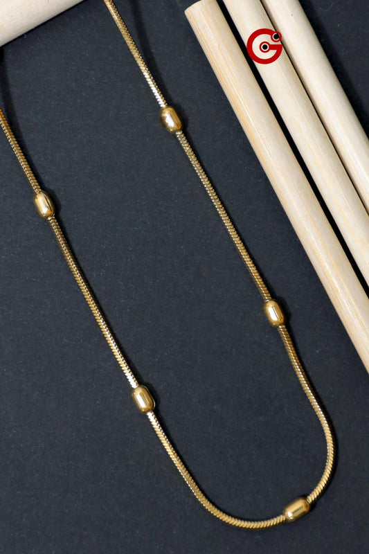 Sigma Gold-Plated Flat Chain with S-Hook Closure