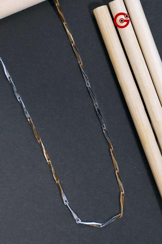 Sigma Italian Style Thin Stick Fancy Dual-Tone Chain