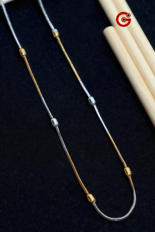 Sigma Gold-Plated Flat Chain with S-Hook Closure