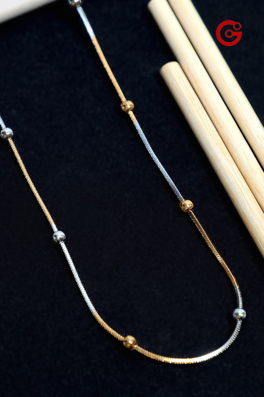 Sigma Gold-Plated Flat Chain with S-Hook Closure