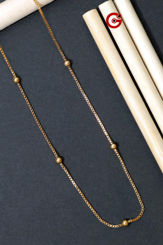 Sigma Gold-Plated Flat Chain with S-Hook Closure
