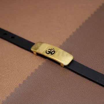 sigma Om Silicon Belt Men's Gold Bracelet