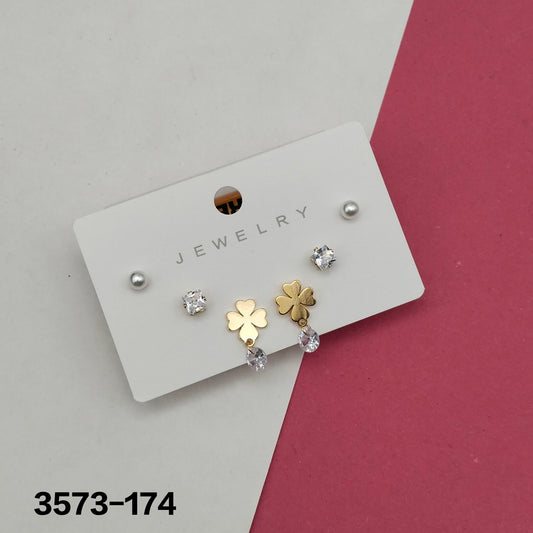 Sigma Flower Shaped Gold Plated Earrings