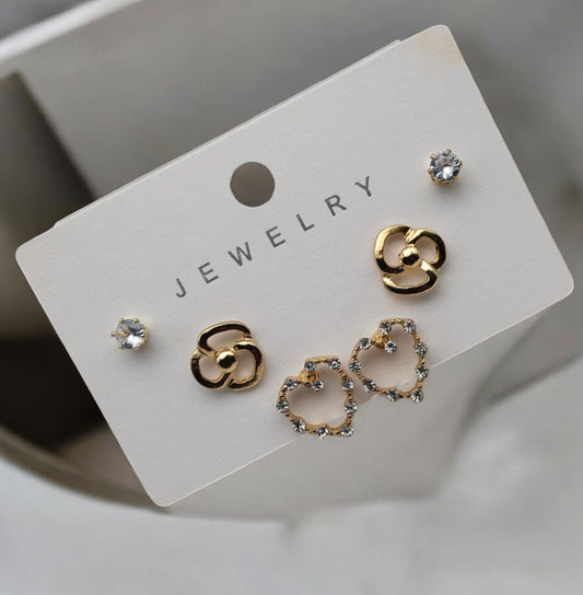 Sigma Elegant Studs Earrings Card Pack of 3 Earrings