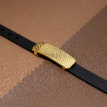 Sigma Ram Dotted Pattern Silicon Belt Men's Gold Bracelet