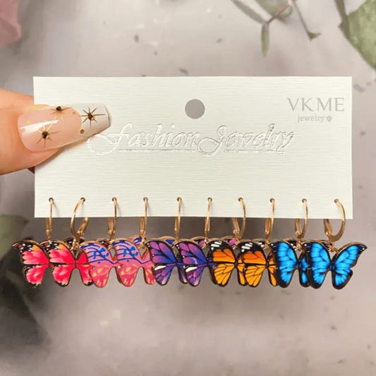 Sigma  Multiple Colour Korean Butterfly Stud Earring