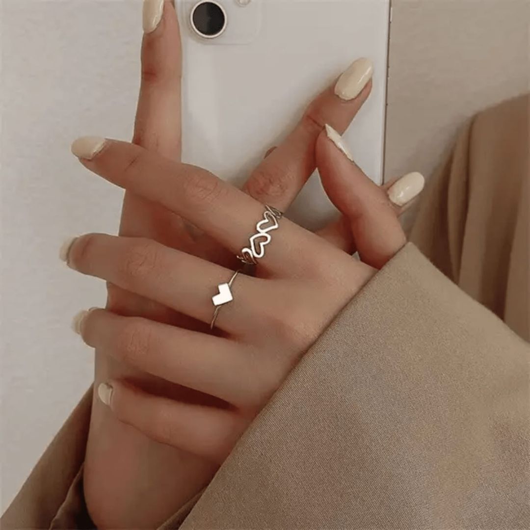 Sigma Couple Heart' Shape Korean ring