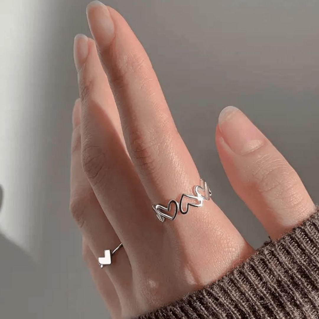Sigma Couple Heart' Shape Korean ring