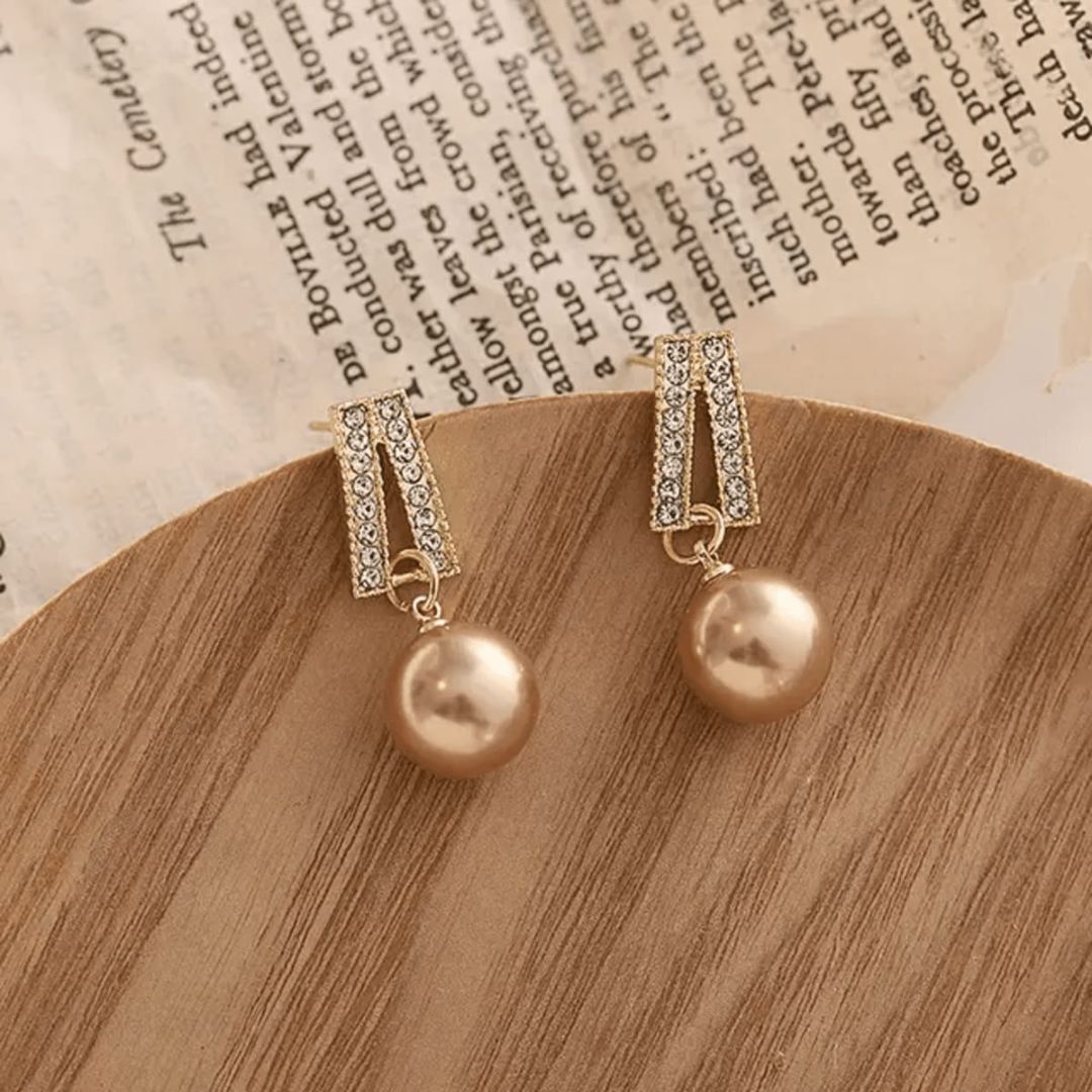 Sigma  "A" Shape Pearl Drop Korean earring