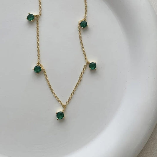 Green Stone Chain Bracelet