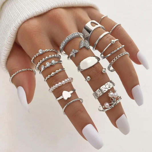 Sigma Set of 21 Silver Rings