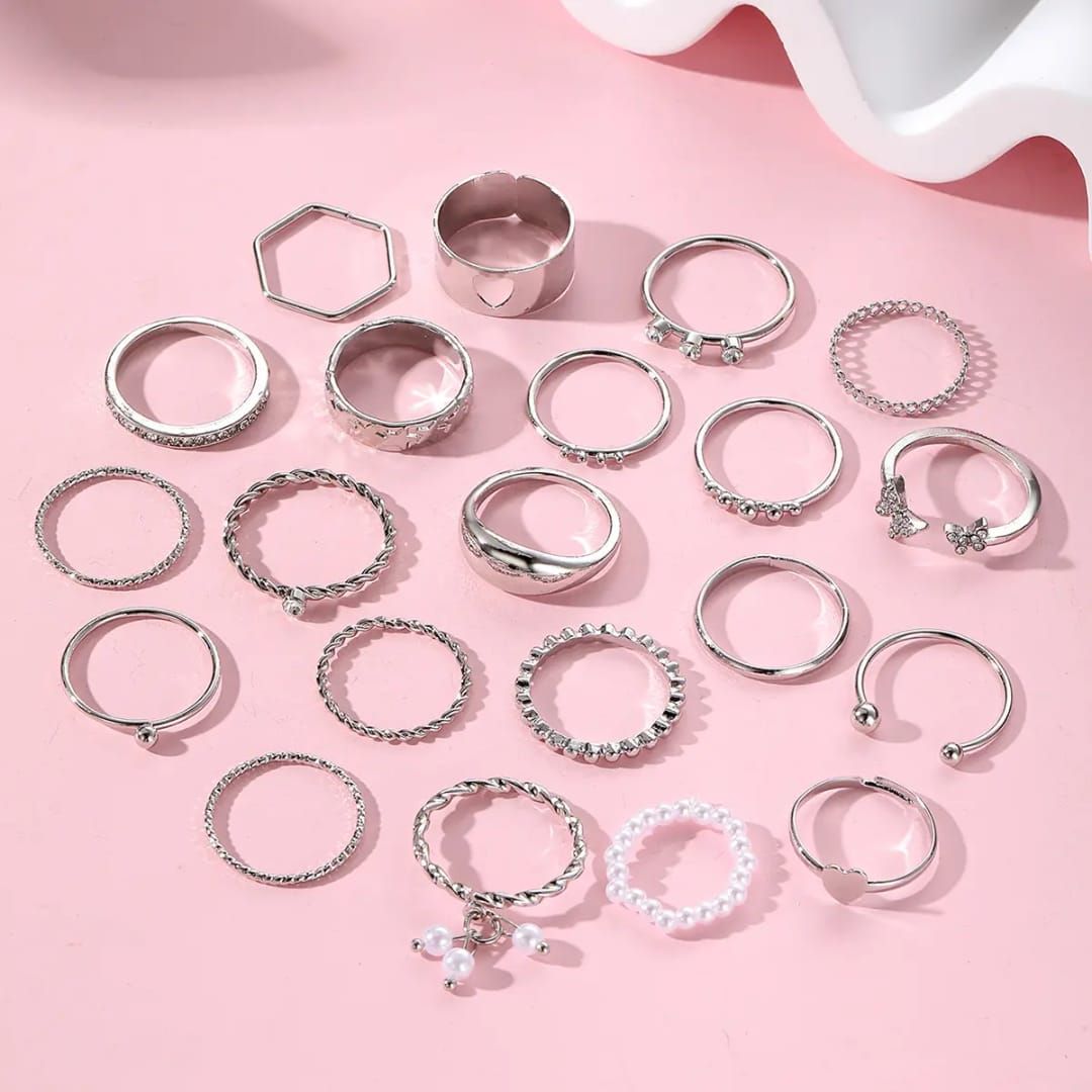 Sigma Set of 21 Silver Rings
