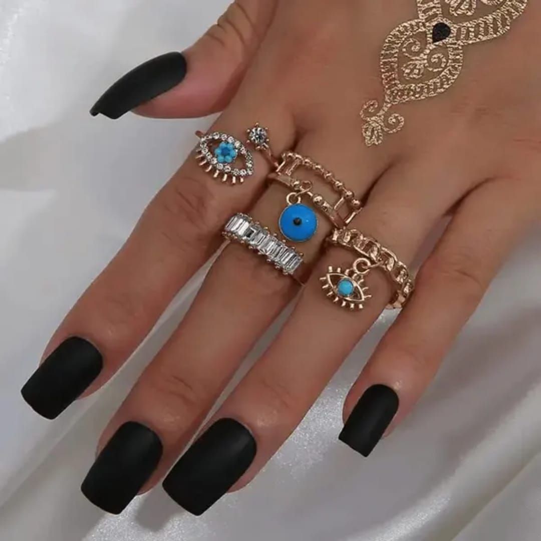 Sigma Set of Four Evil Eye Korean Rings