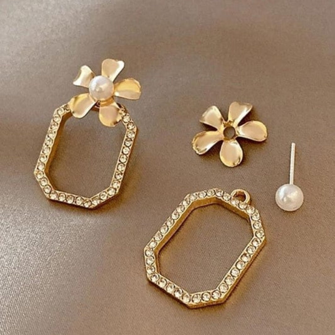 Sigma Three Way Flower Pearl Earring