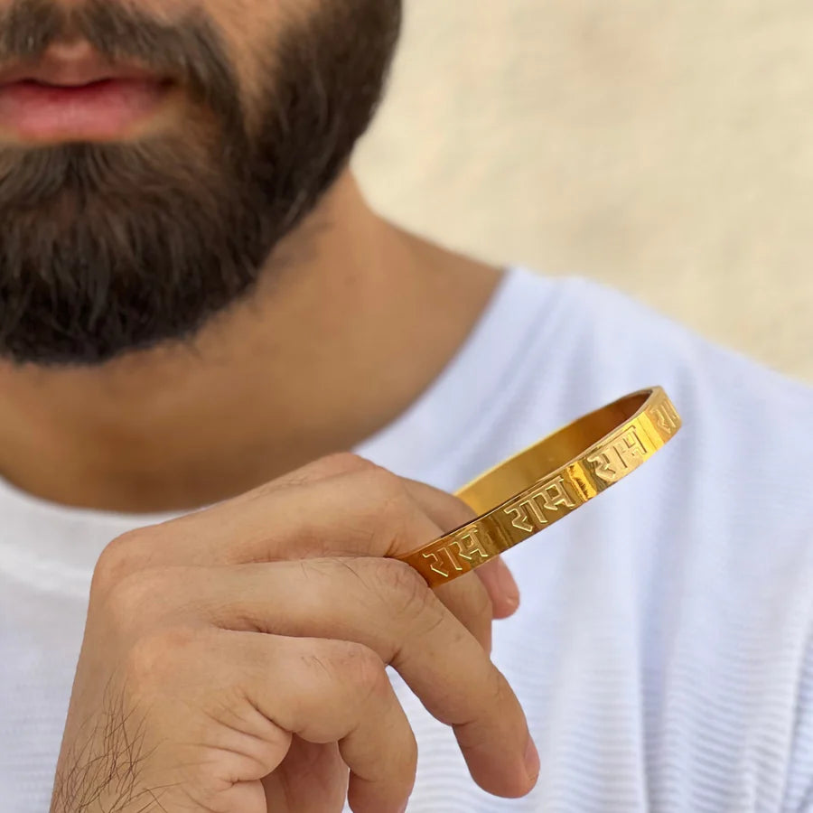 Sigma Divine Ram Men's Gold Bracelet