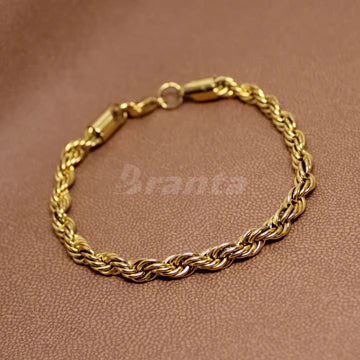 Sigma Rope Chain Bracelet in Gold Plated