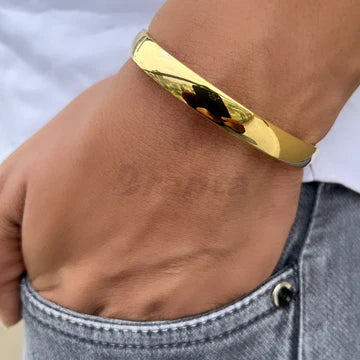 Sigma Glossy Finish Titan Stainless Steel Gold Bracelet For Men