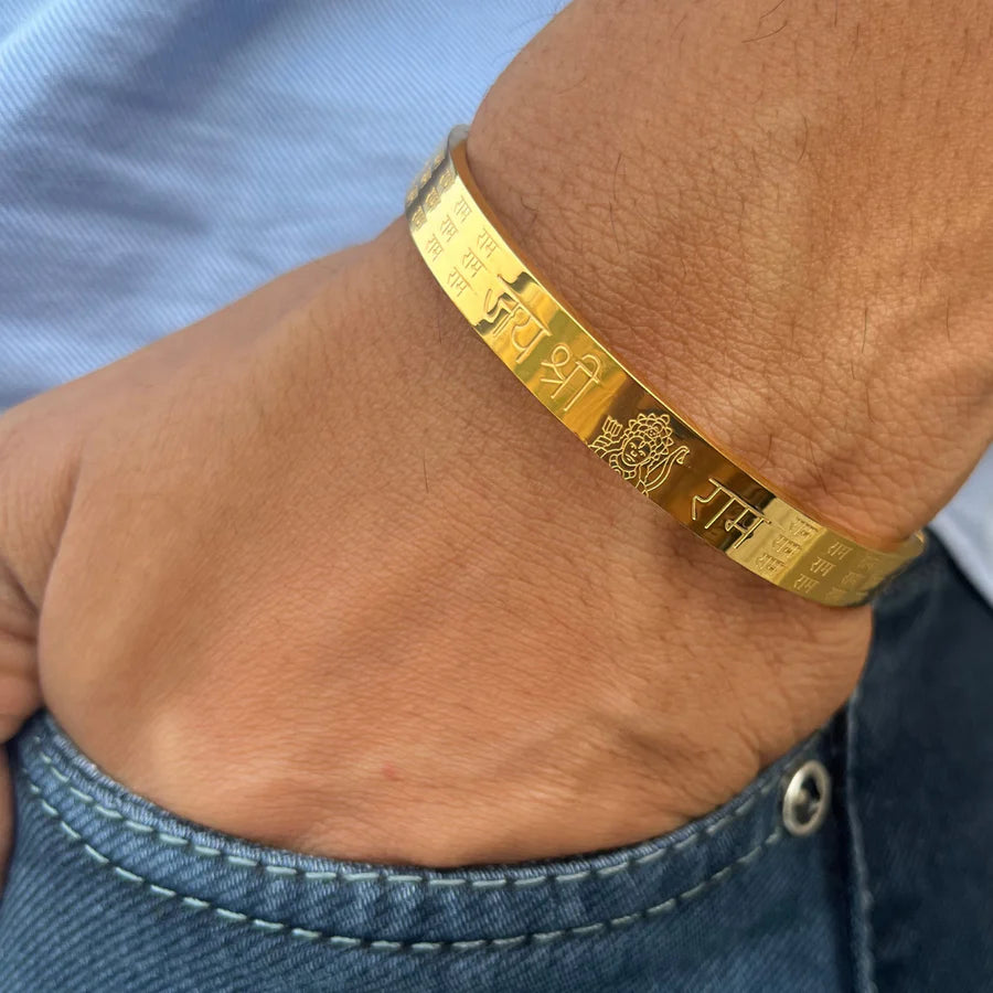 Sigma Jai Shree Ram Men's Gold Bracelet