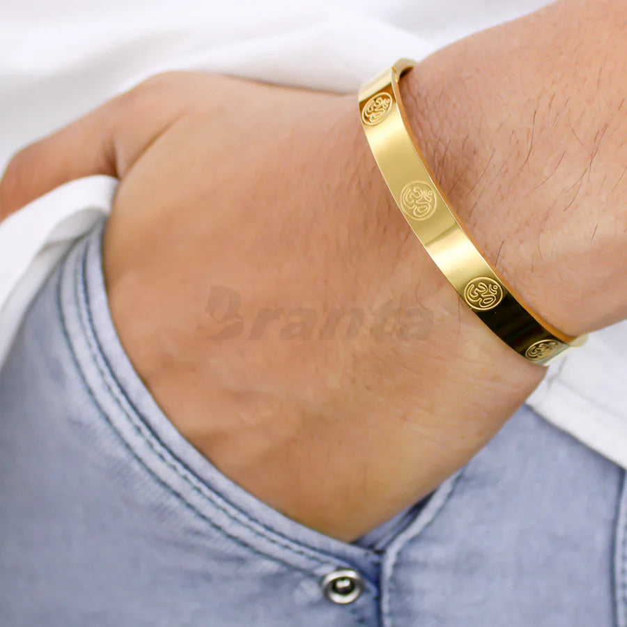 Sigma Stunning Om Men's Gold Bracelet