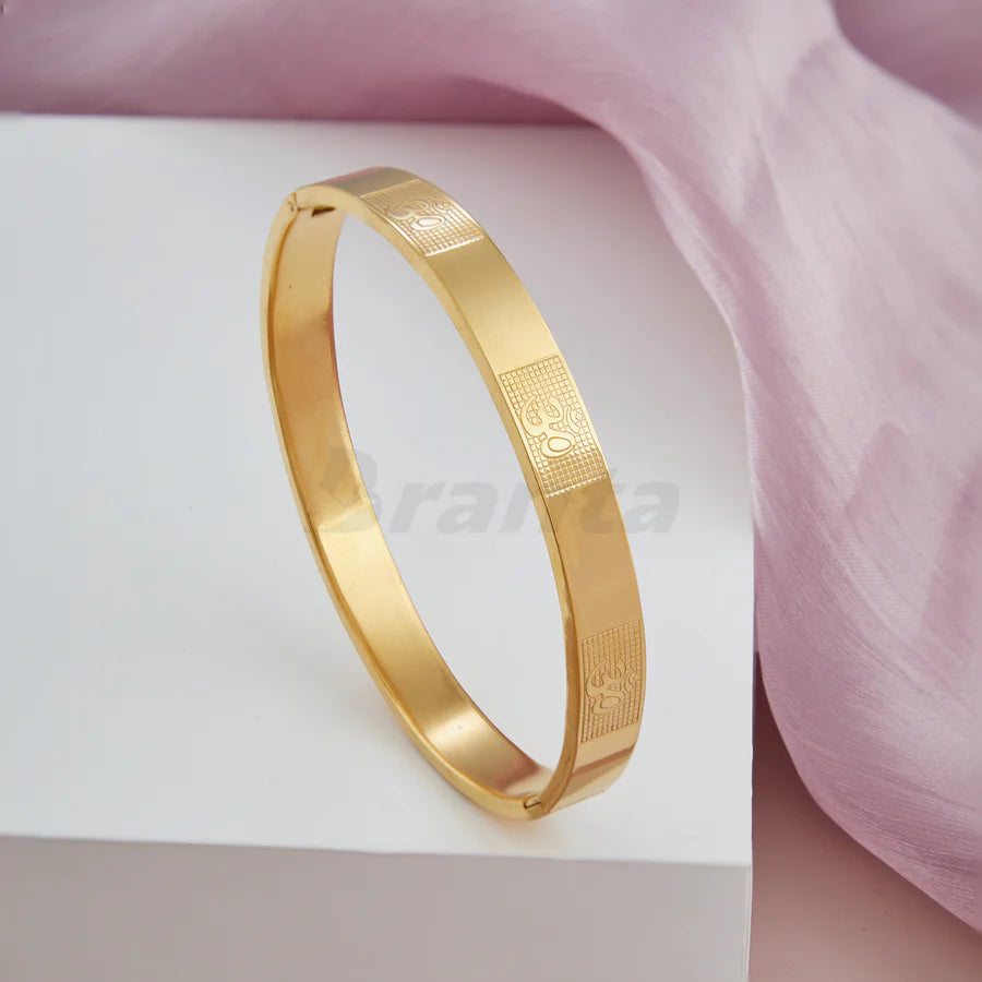 Sigma Om Carving Premium Gold Bracelet For Men