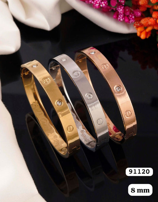 Sigma trendy 18k Anti tarnish Unisex Kada Bracelet in three colours