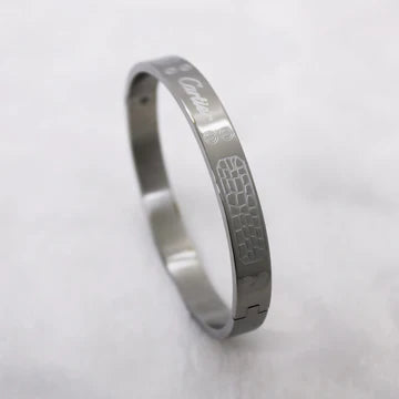 Sigma Premium Stone Wall Silver Men's Kada Bracelet