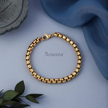 Sigma Filled Box Gold Plated Bracelet for Men