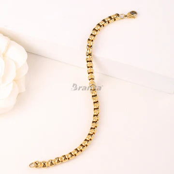 Sigma Filled Box Gold Plated Bracelet for Men