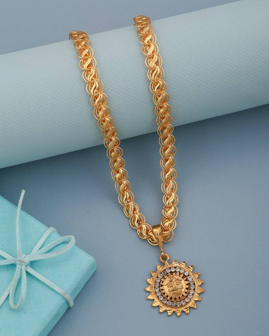 Sigma Gold Plated Traditional new Stylish pendant Chain for man and boy