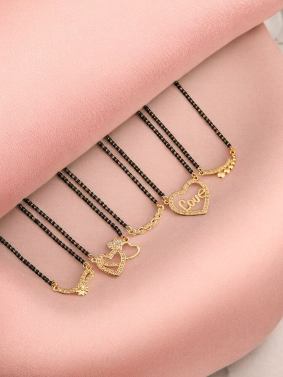 Sigma Gold-Plated Artificial Stones Studded and Beaded Mangalsutra