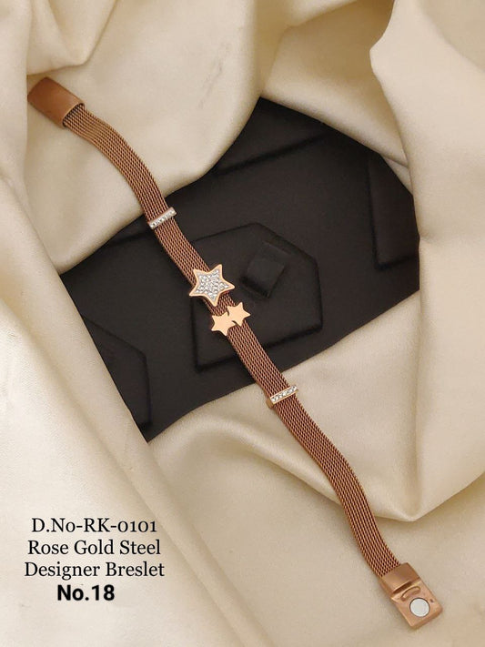 Sigma Rose Gold Steel Designer Breslet
